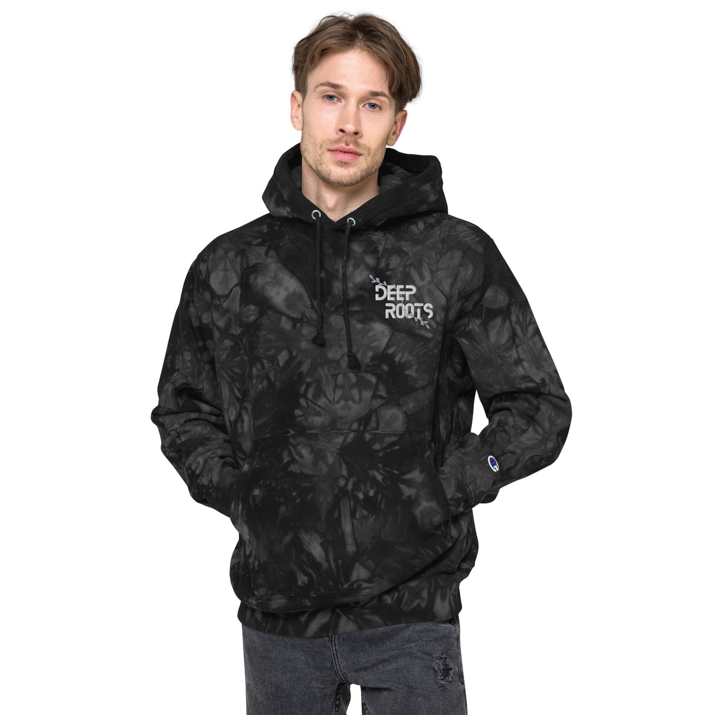 Unisex Embroidered Champion tie-dye hoodie